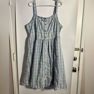 Retro Chic by Torrid Blue and White Plaid Midi Dress